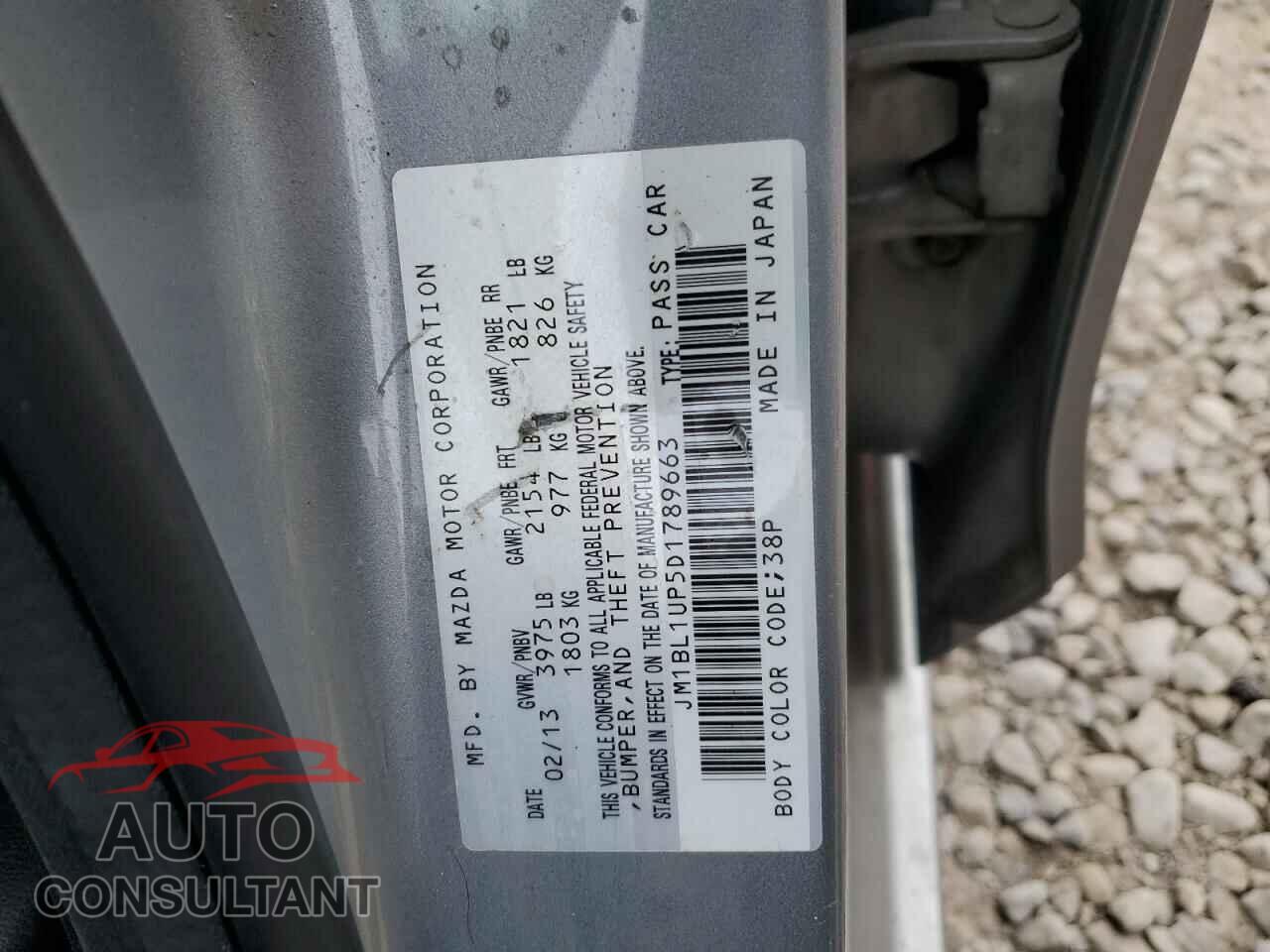 MAZDA 3 2013 - JM1BL1UP5D1789663