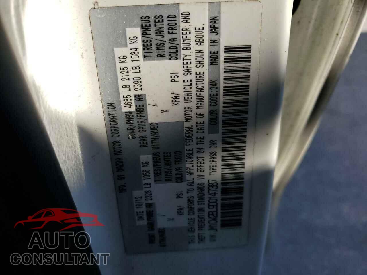 MAZDA 5 2013 - JM1CW2BL9D0147387