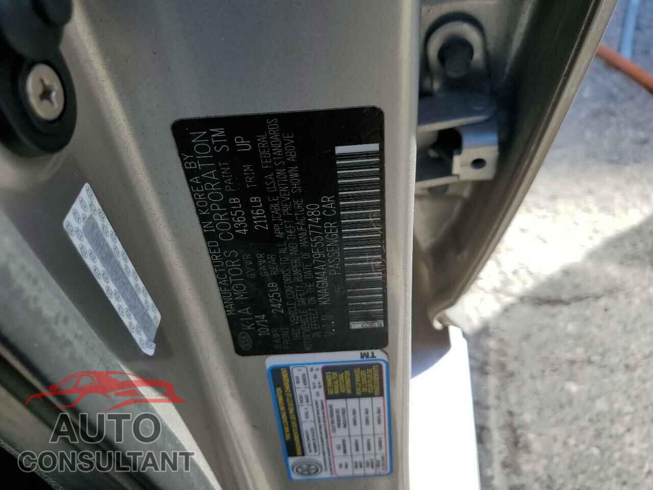 KIA OPTIMA 2015 - KNAGM4A79F5577480