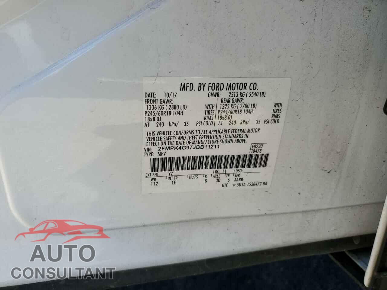 FORD EDGE 2018 - 2FMPK4G97JBB11211