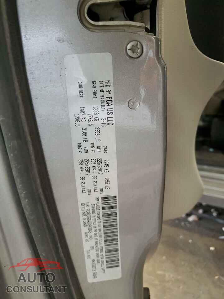 DODGE CARAVAN 2016 - 2C4RDGBG4GR343845