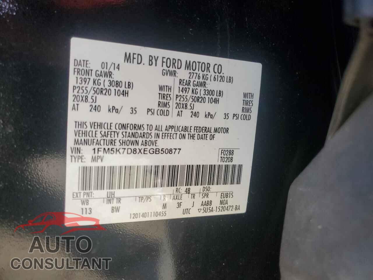 FORD EXPLORER 2014 - 1FM5K7D8XEGB50877