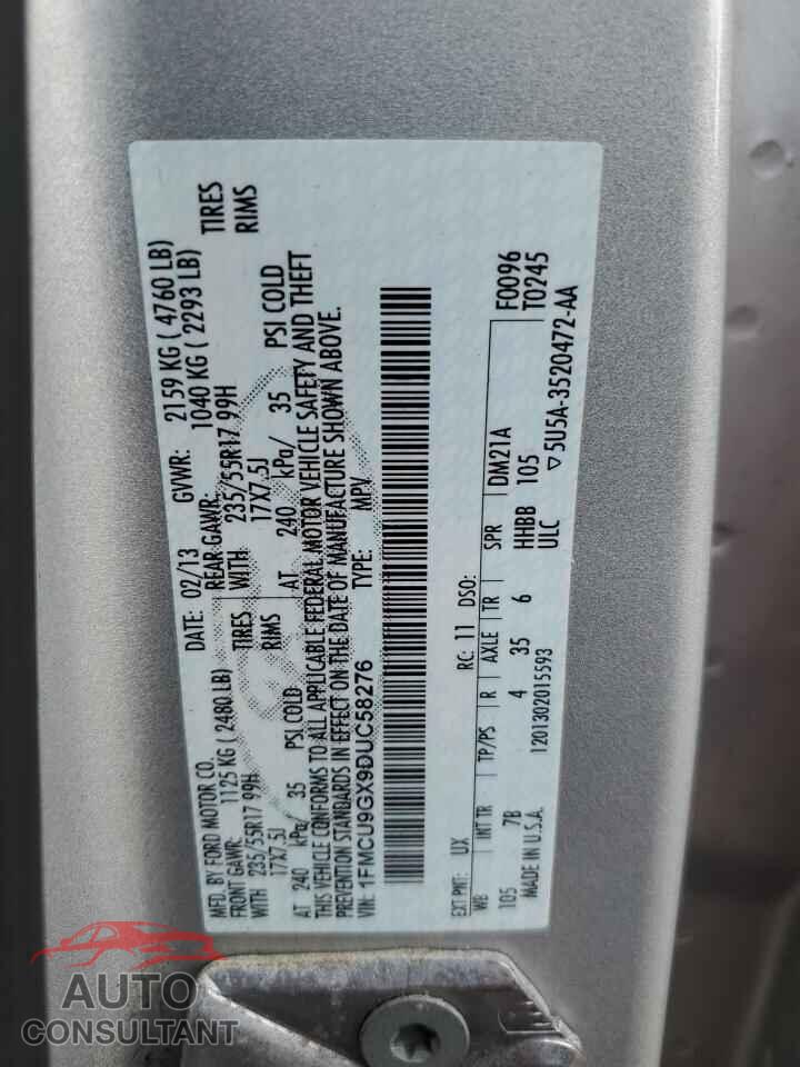 FORD ESCAPE 2013 - 1FMCU9GX9DUC58276