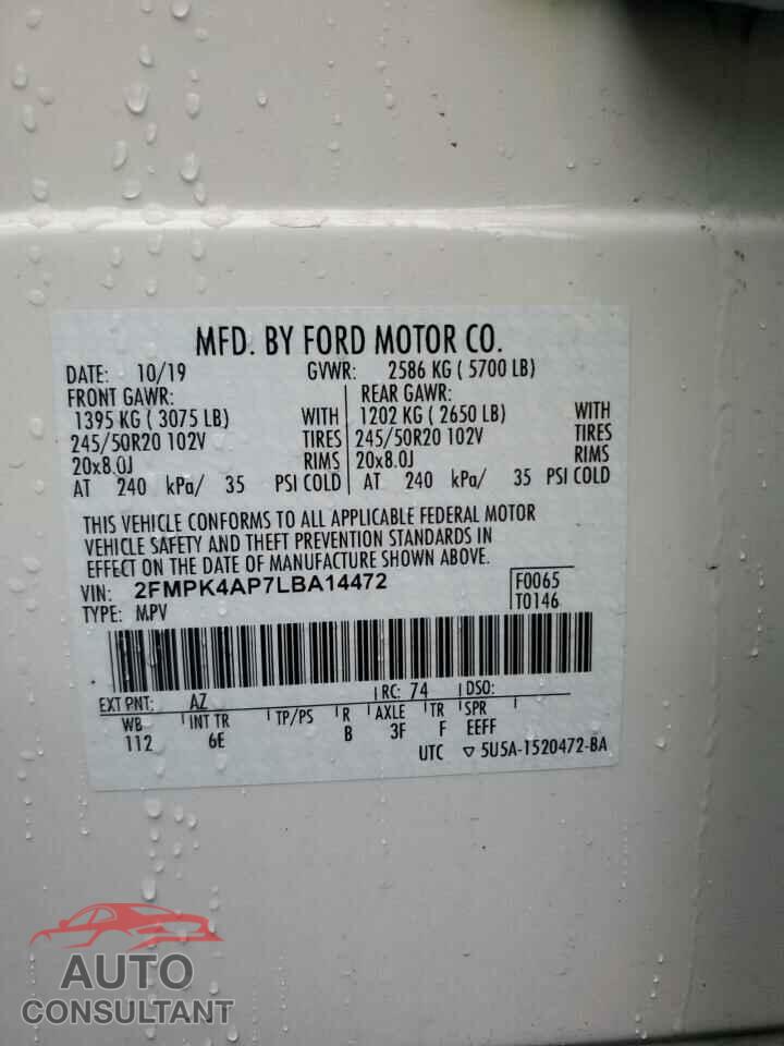 FORD EDGE 2020 - 2FMPK4AP7LBA14472