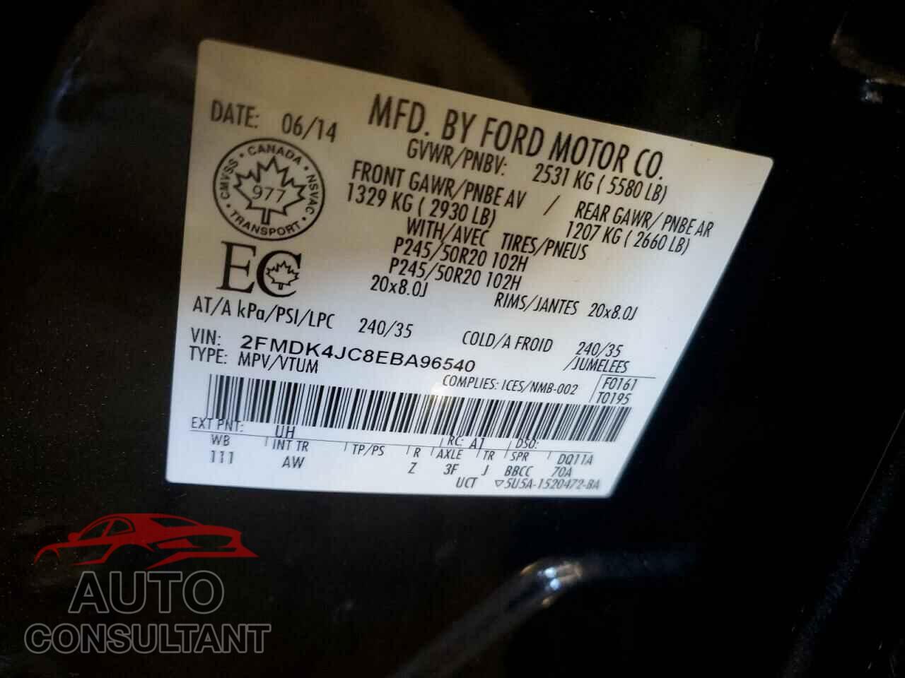 FORD EDGE 2014 - 2FMDK4JC8EBA96540