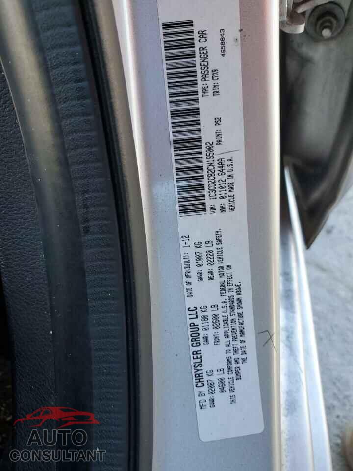 DODGE AVENGER 2012 - 1C3CDZCB2CN195002
