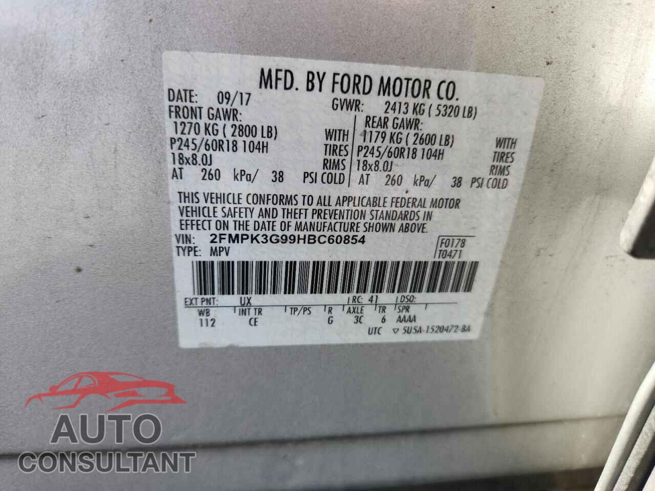 FORD EDGE 2017 - 2FMPK3G99HBC60854