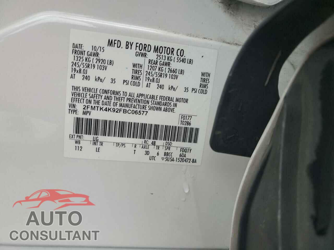 FORD EDGE 2015 - 2FMTK4K92FBC06577