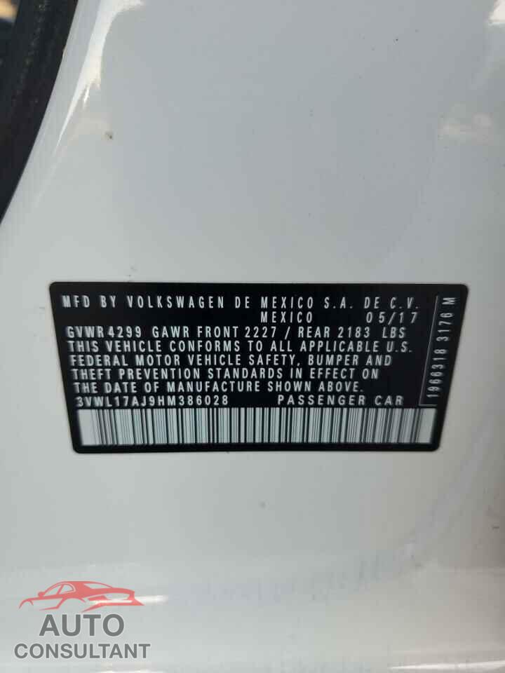 VOLKSWAGEN JETTA 2017 - 3VWL17AJ9HM386028