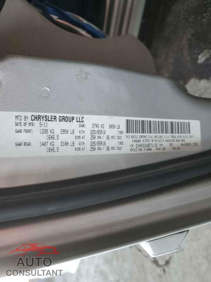 DODGE CARAVAN 2011 - 2D4RN3DGXBR731192