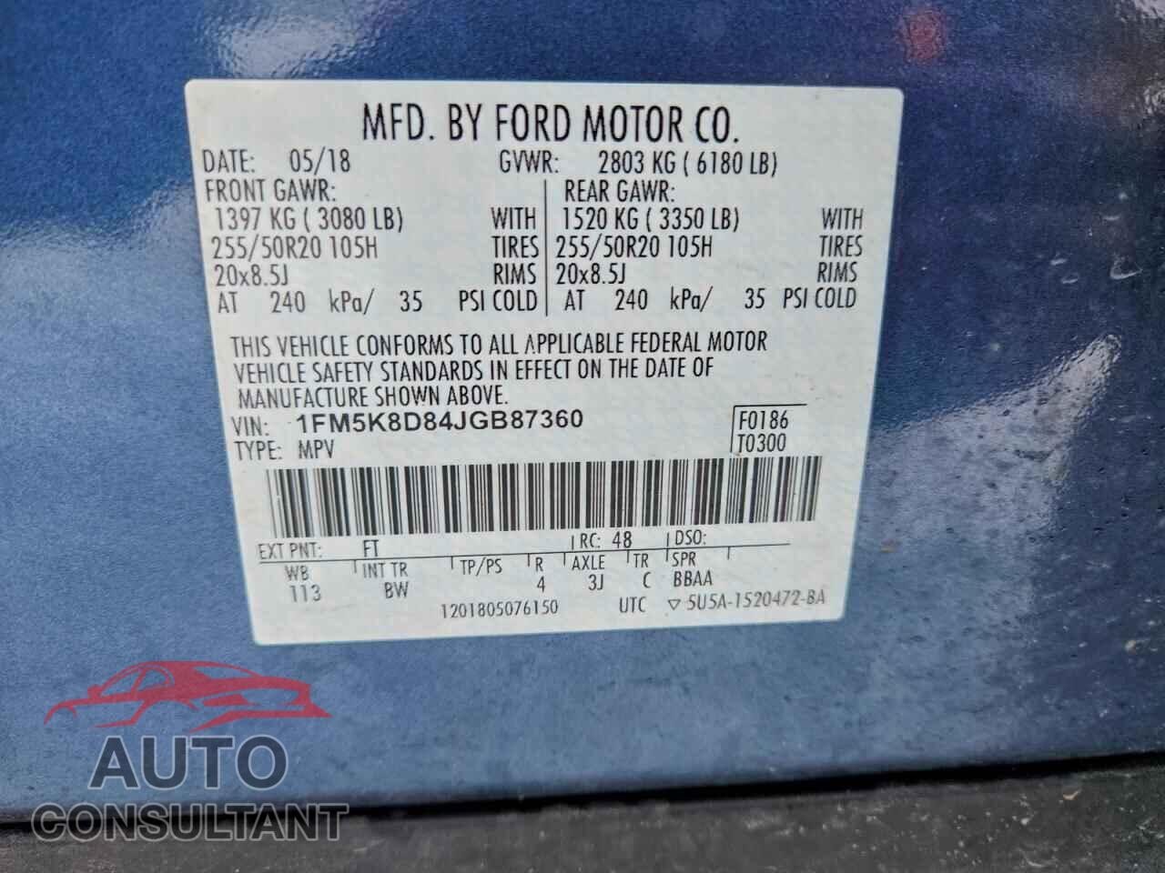 FORD EXPLORER 2018 - 1FM5K8D84JGB87360