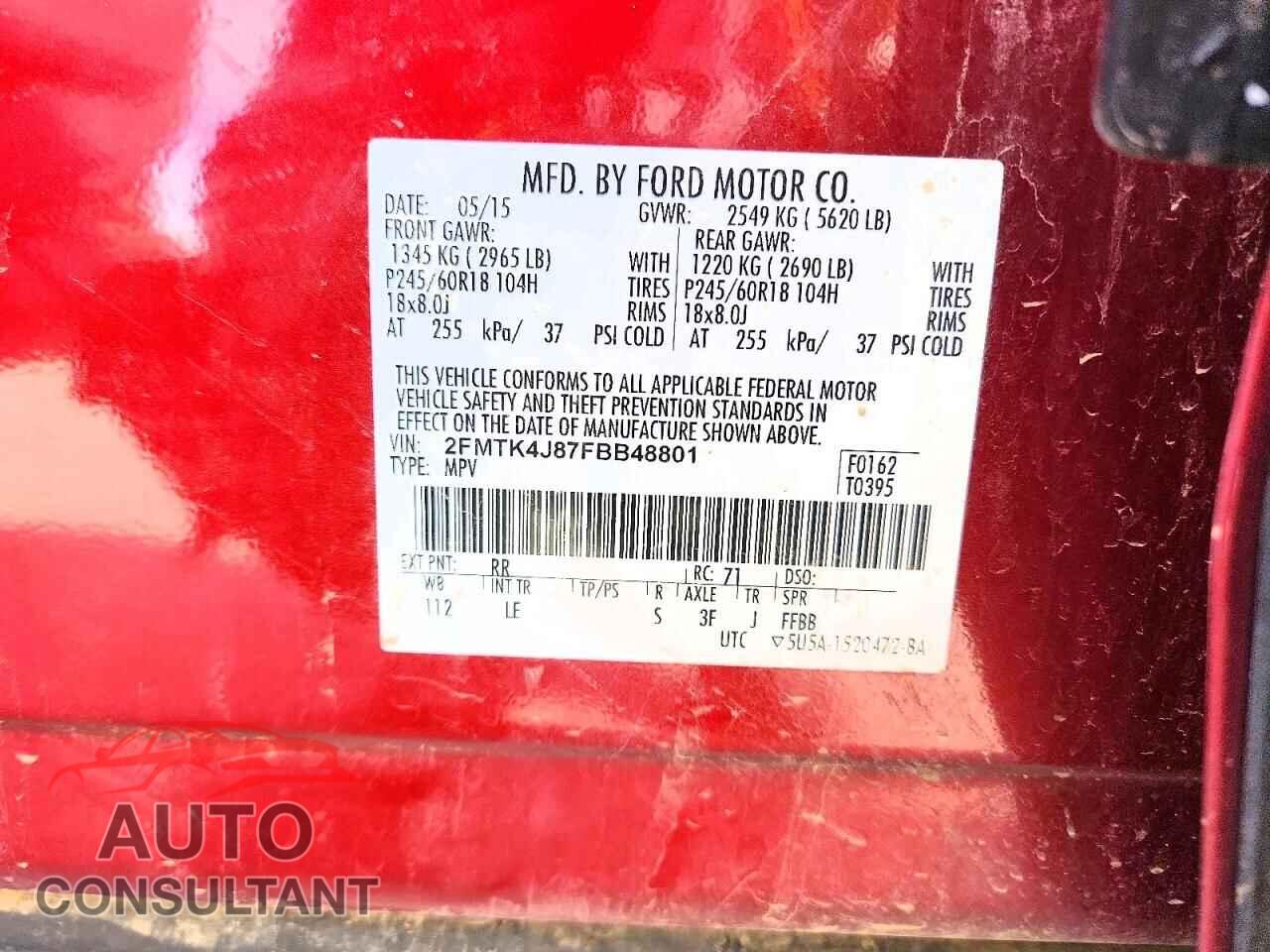 FORD EDGE 2015 - 2FMTK4J87FBB48801