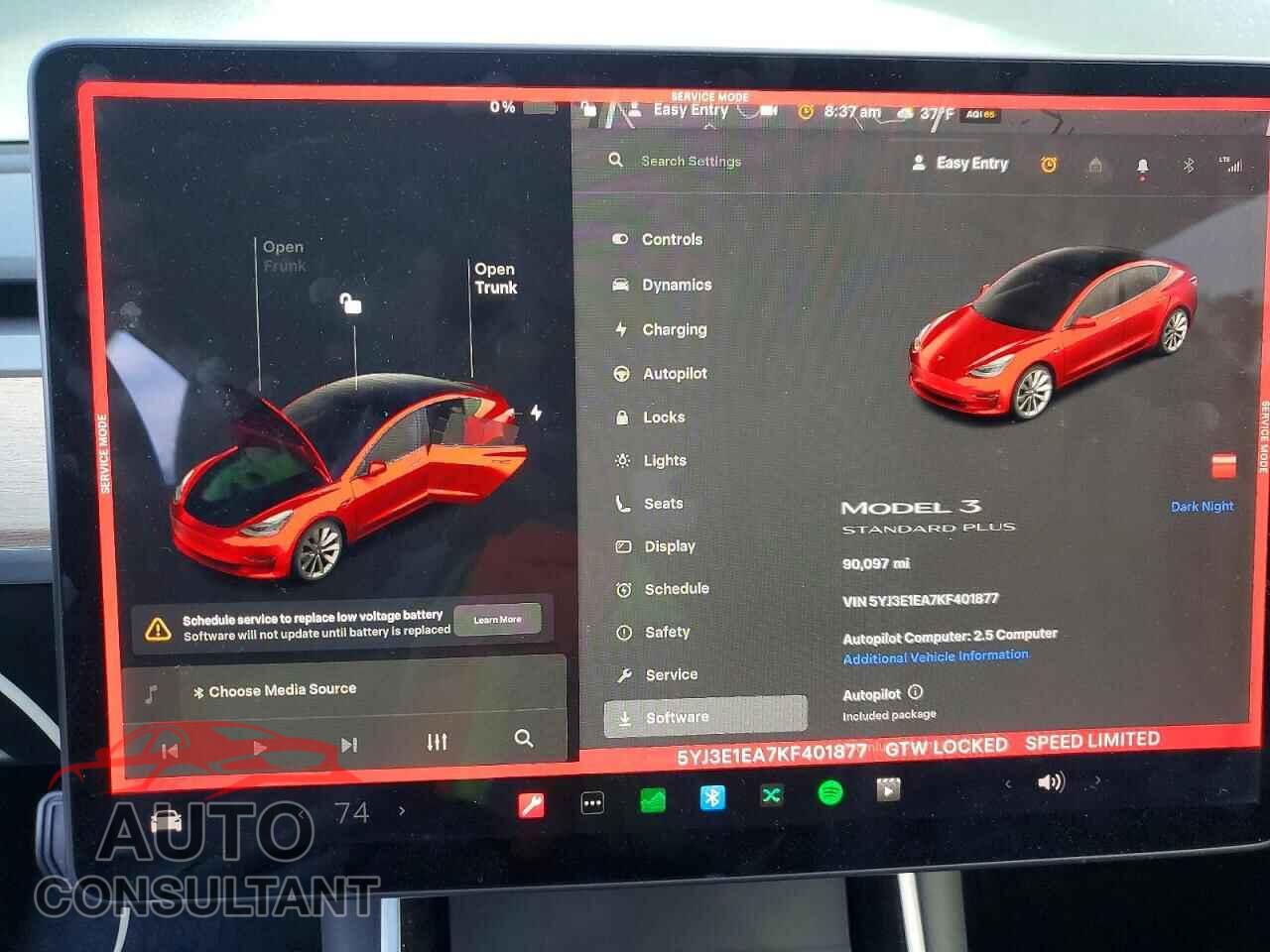 TESLA MODEL 3 2019 - 5YJ3E1EA7KF401877