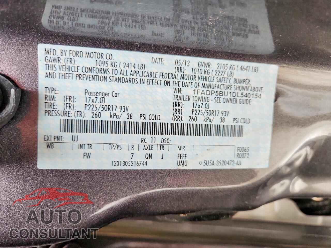 FORD CMAX 2013 - 1FADP5BU1DL540154