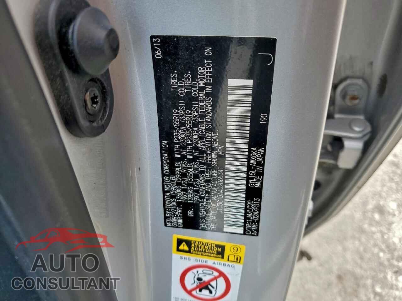LEXUS RX450 2013 - JTJBC1BA4D2065341