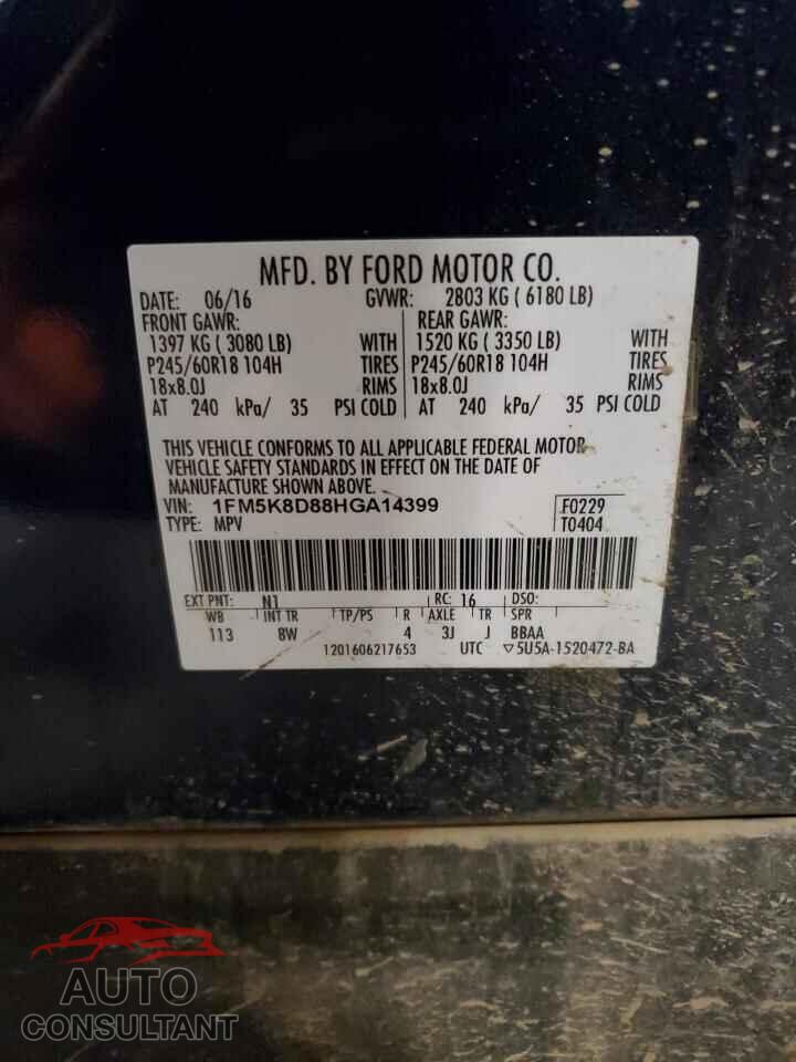 FORD EXPLORER 2017 - 1FM5K8D88HGA14399