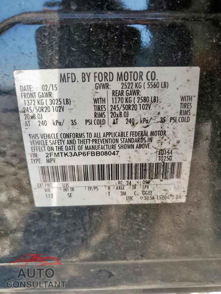 FORD EDGE 2015 - 2FMTK3AP6FBB08047