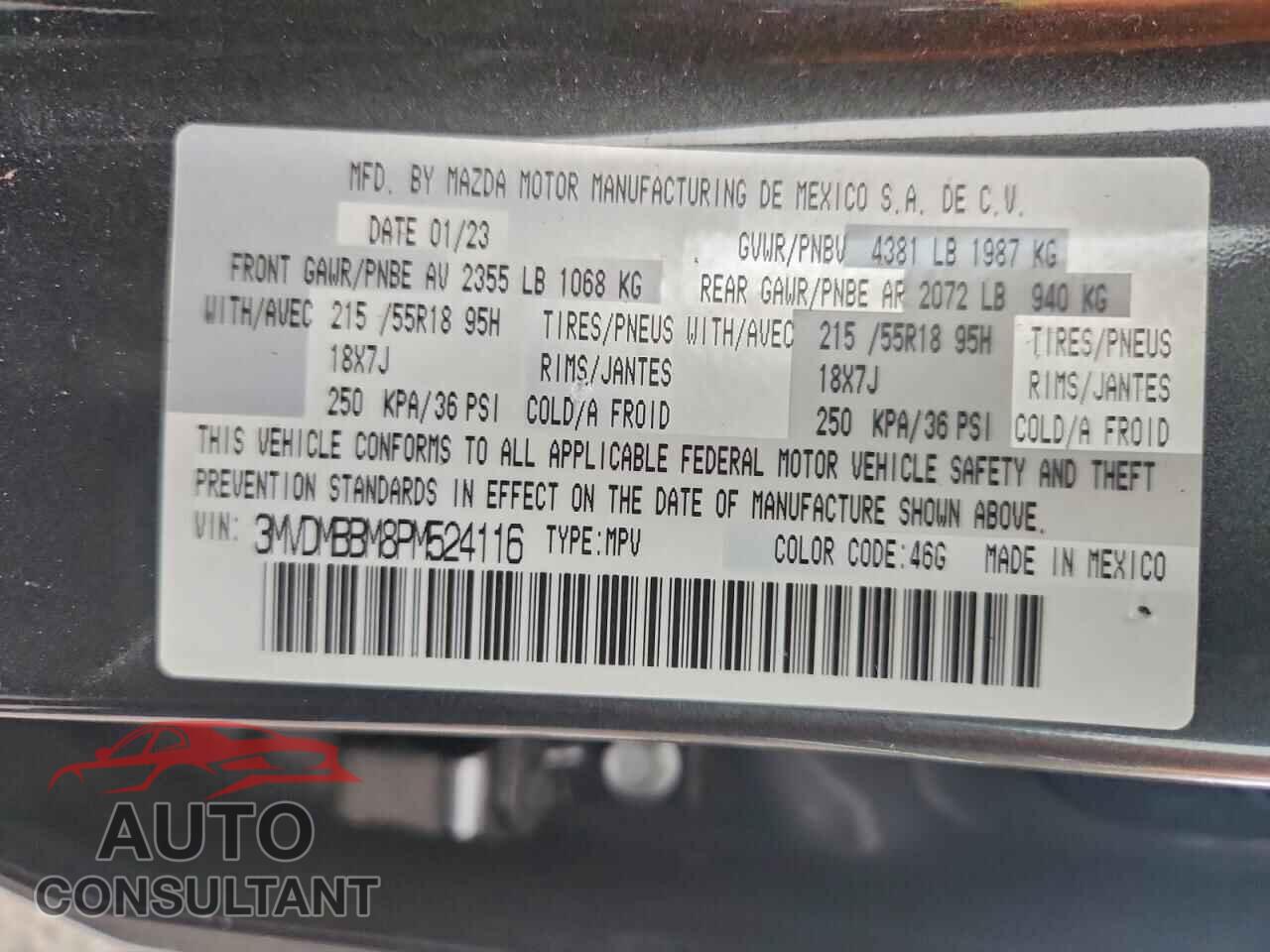 MAZDA CX30 2023 - 3MVDMBBM8PM524116
