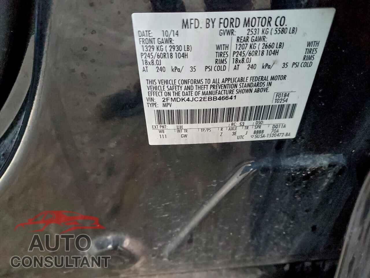 FORD EDGE 2014 - 2FMDK4JC2EBB46641