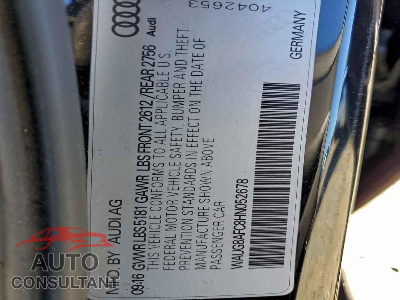 AUDI A6 2017 - WAUG8AFC8HN052678