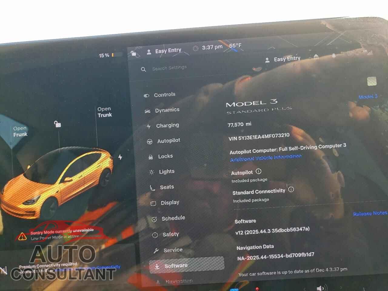 TESLA MODEL 3 2021 - 5YJ3E1EA4MF073210