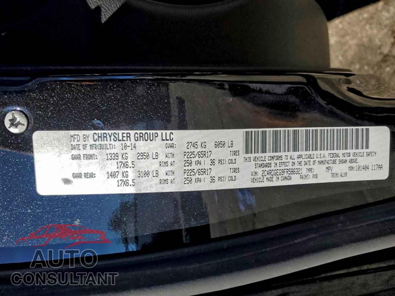 DODGE CARAVAN 2015 - 2C4RDGEG9FR586321