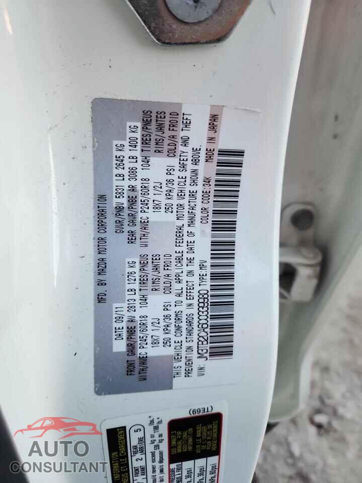MAZDA CX-9 2012 - JM3TB2CA6C0339980