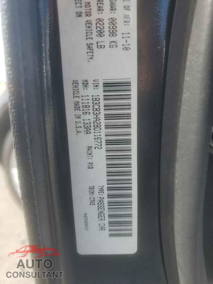 DODGE CALIBER 2011 - 1B3CB3HA2BD116772