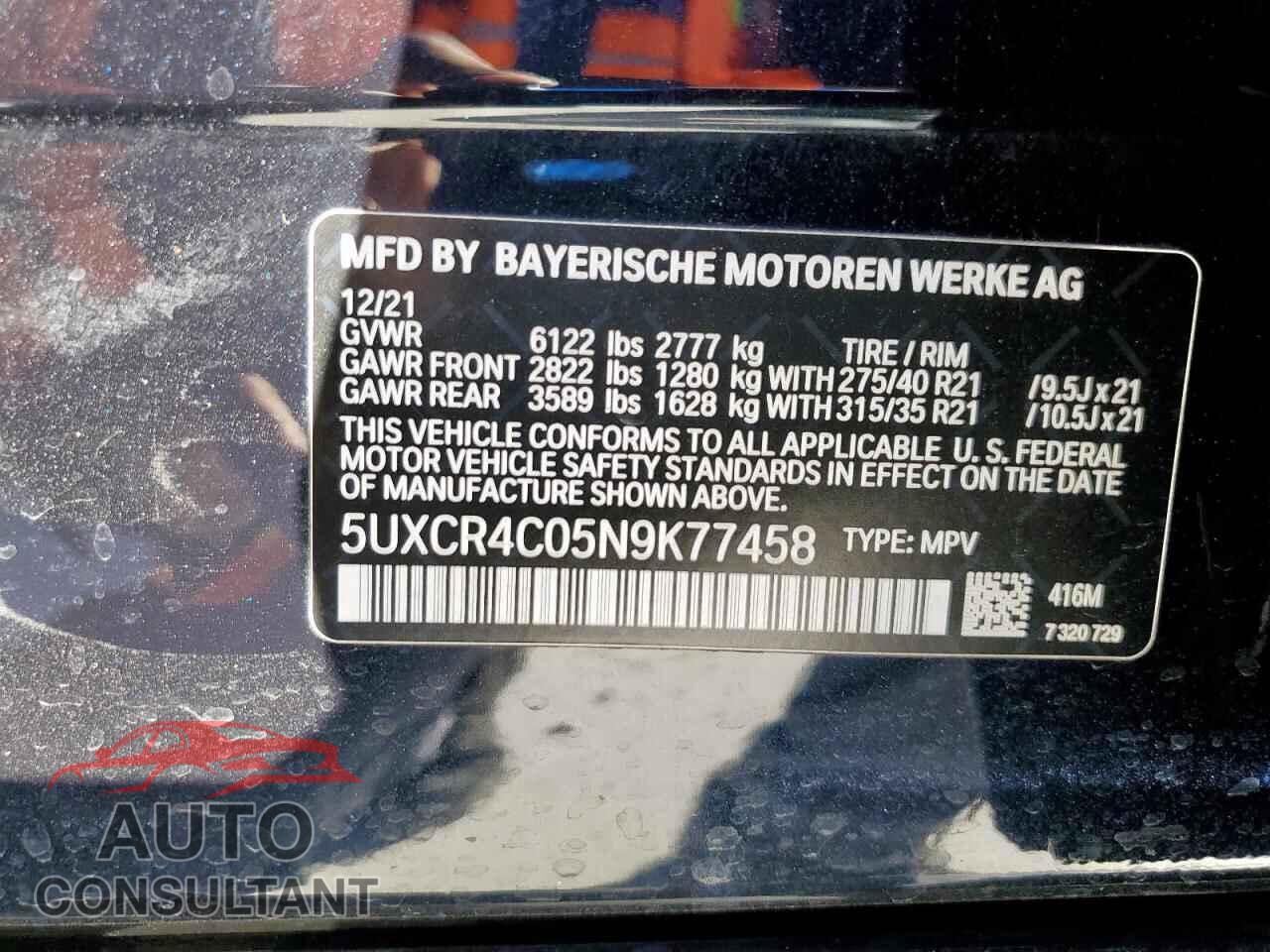 BMW X5 2022 - 5UXCR4C05N9K77458