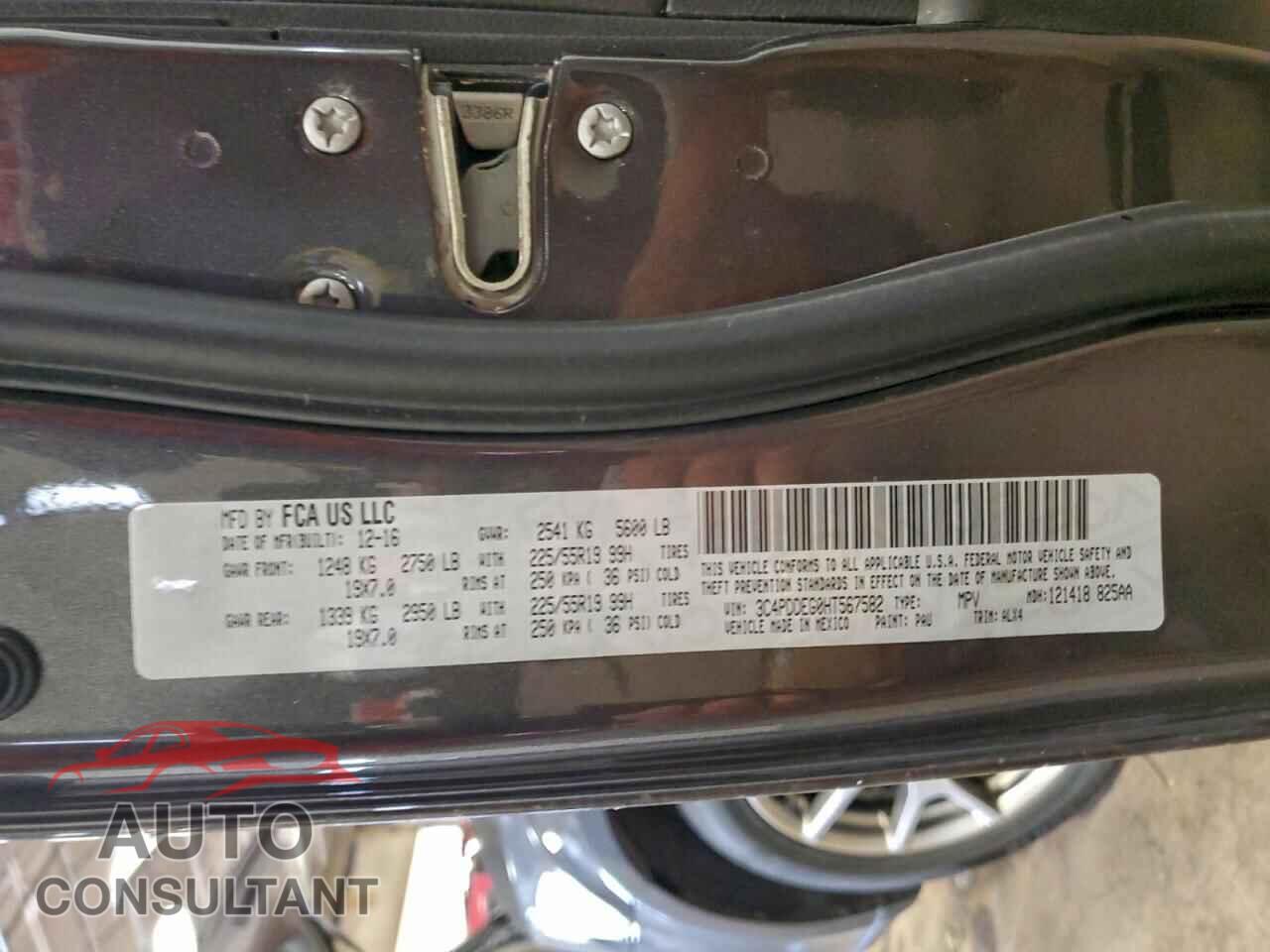 DODGE JOURNEY 2017 - 3C4PDDEG0HT567582