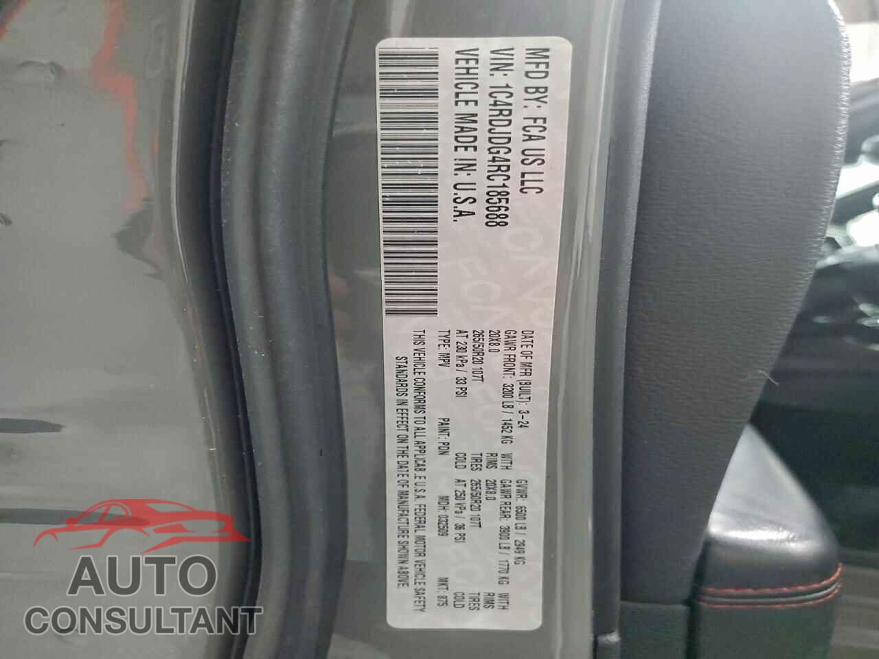 DODGE DURANGO 2024 - 1C4RDJDG4RC185688