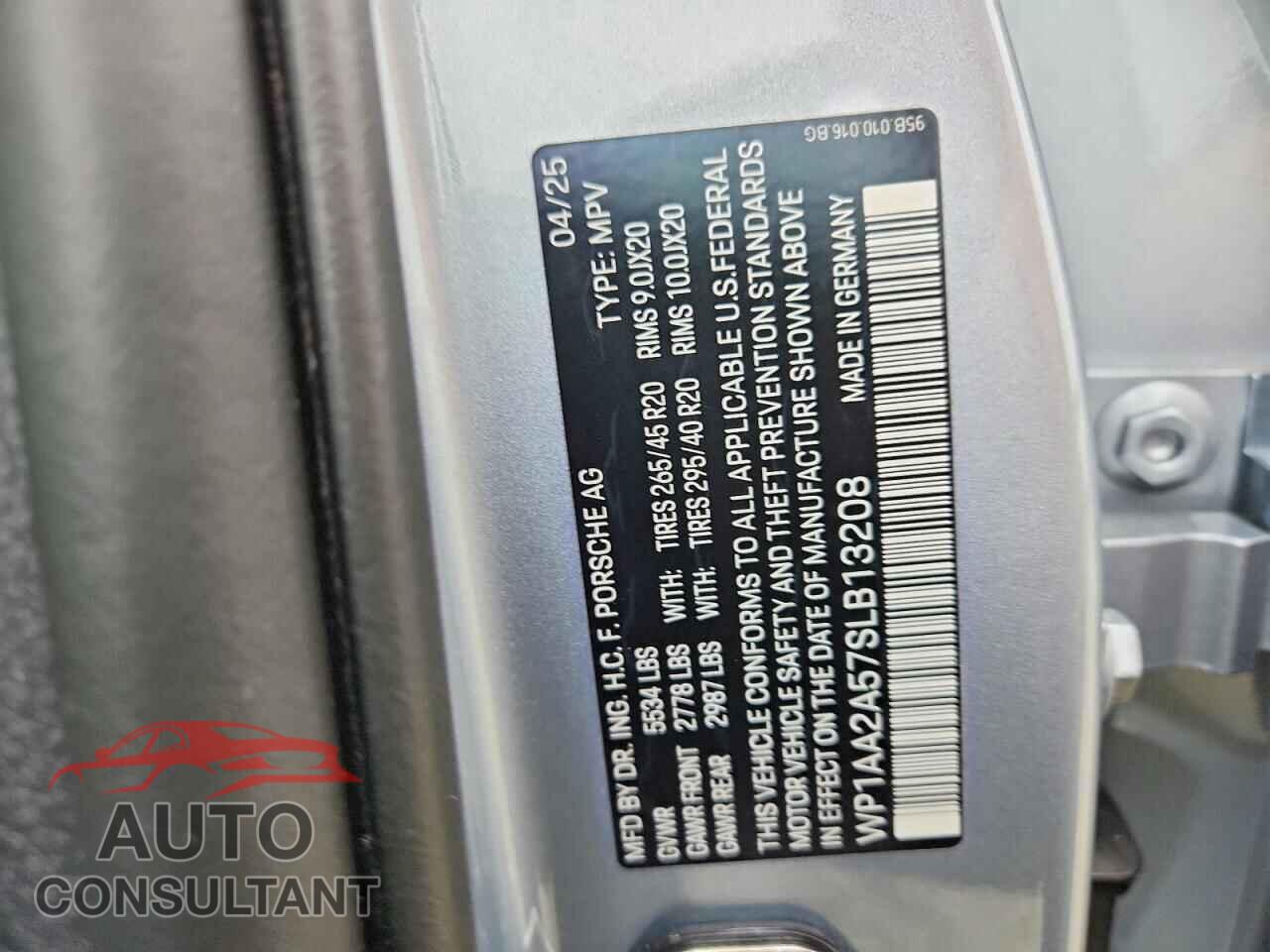 PORSCHE MACAN BASE 2025 - WP1AA2A57SLB13208