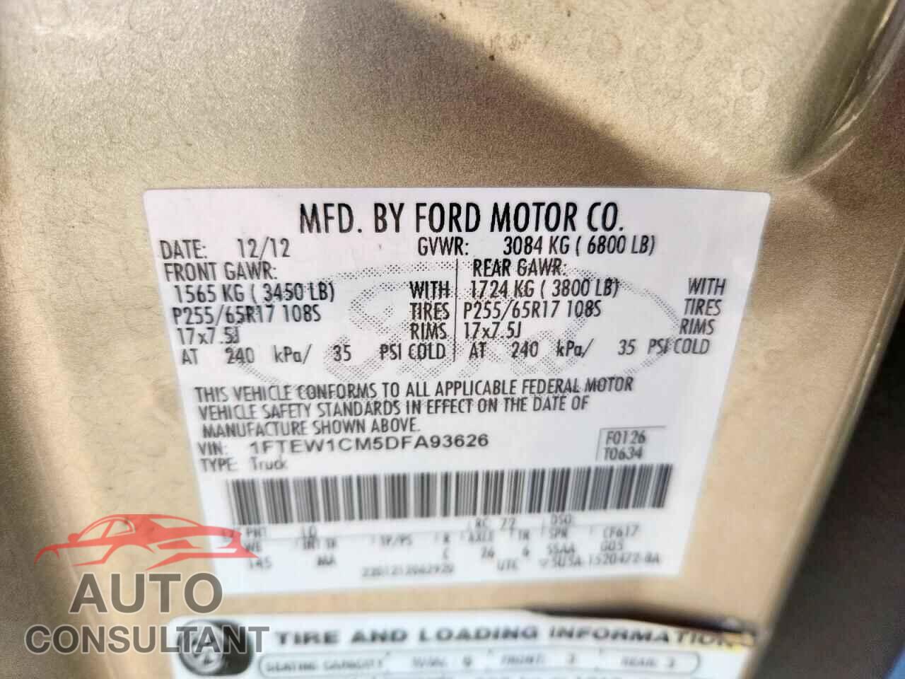 FORD F-150 2013 - 1FTEW1CM5DFA93626