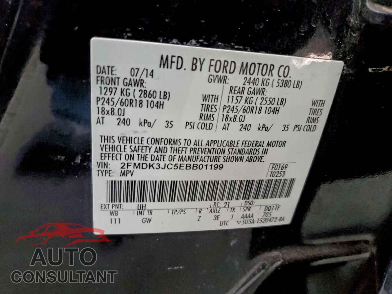 FORD EDGE 2014 - 2FMDK3JC5EBB01199