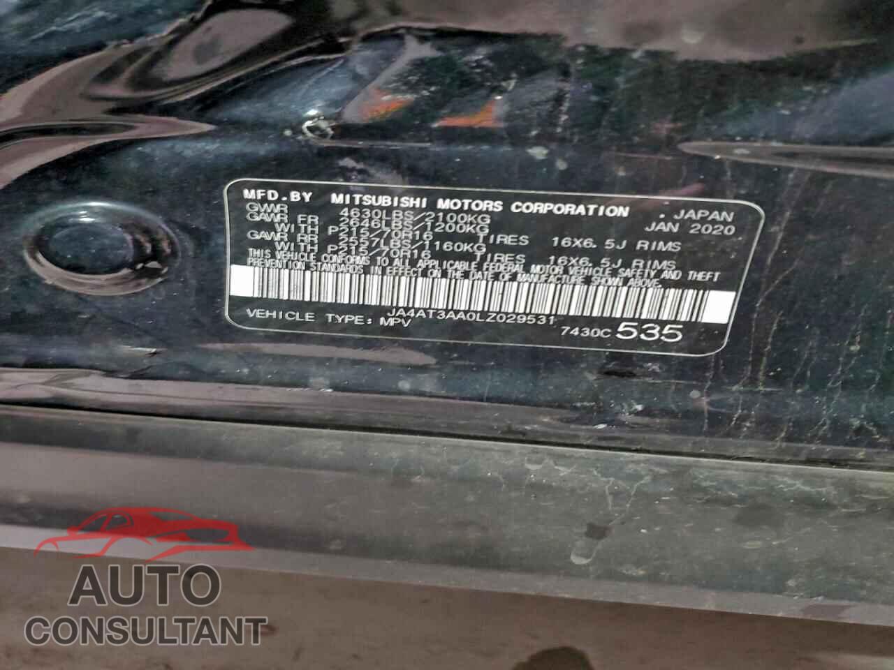 MITSUBISHI ECLIPSE 2020 - JA4AT3AA0LZ029531