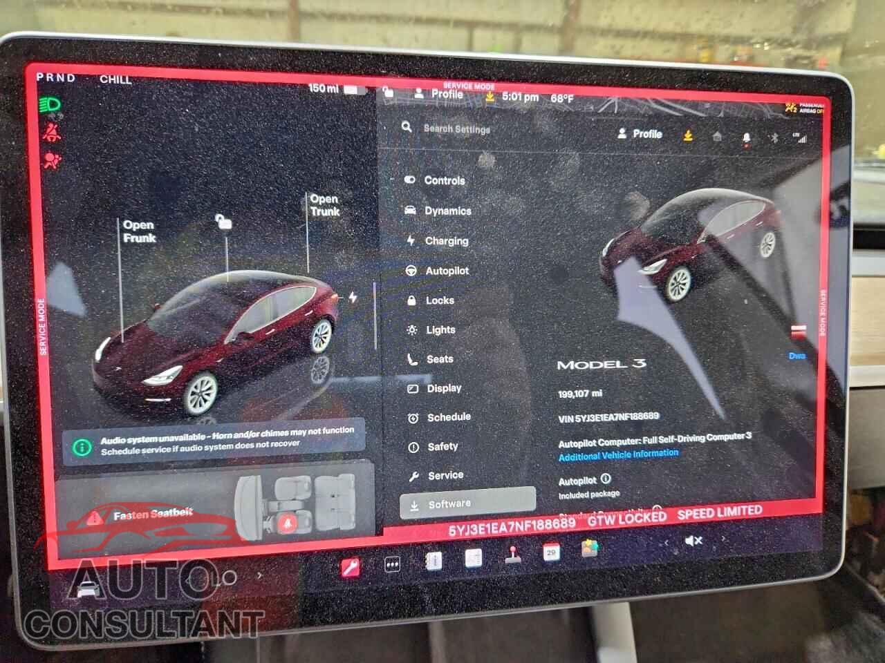TESLA MODEL 3 2022 - 5YJ3E1EA7NF188689