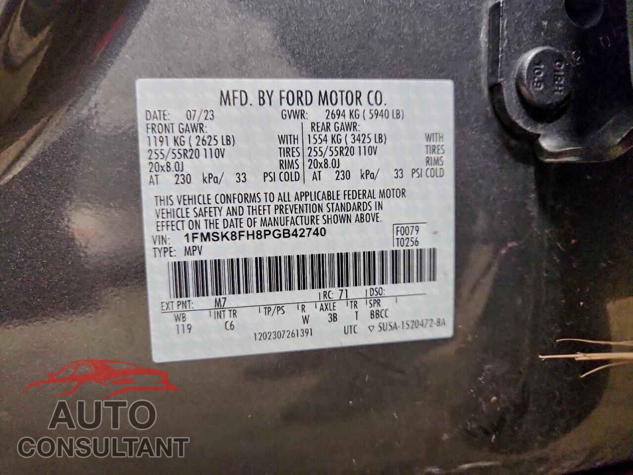 FORD EXPLORER 2023 - 1FMSK8FH8PGB42740