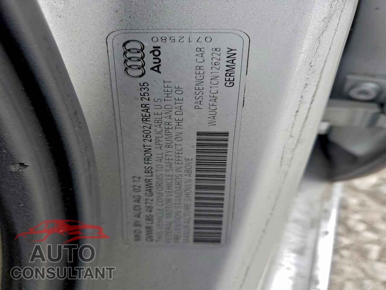 AUDI A6 2012 - WAUCFAFC1CN126228