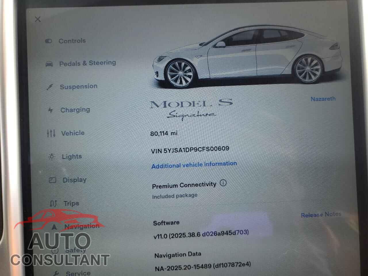 TESLA MODEL S 2012 - 5YJSA1DP9CFS00609