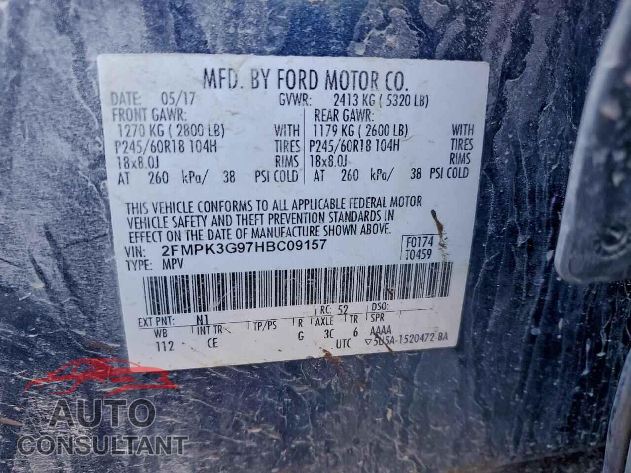 FORD EDGE 2017 - 2FMPK3G97HBC09157