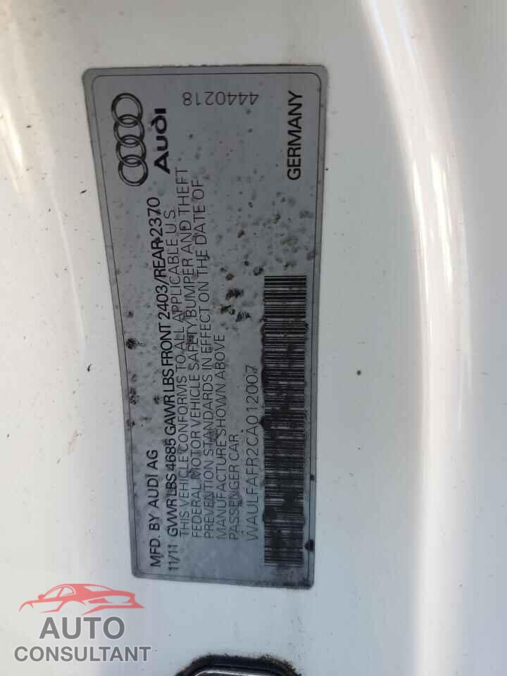 AUDI A5 2012 - WAULFAFR2CA012007