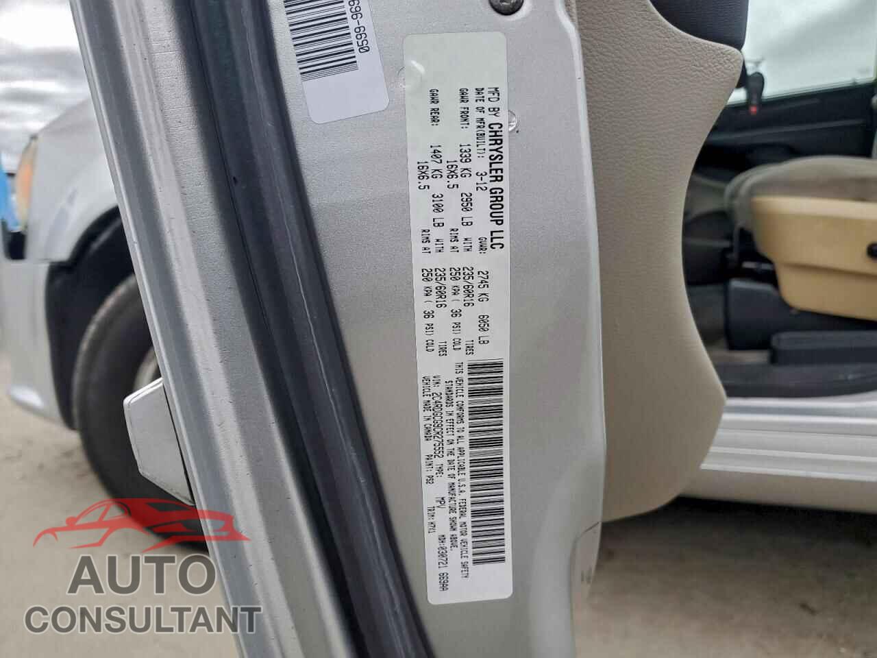 DODGE CARAVAN 2012 - 2C4RDGCG9CR275552