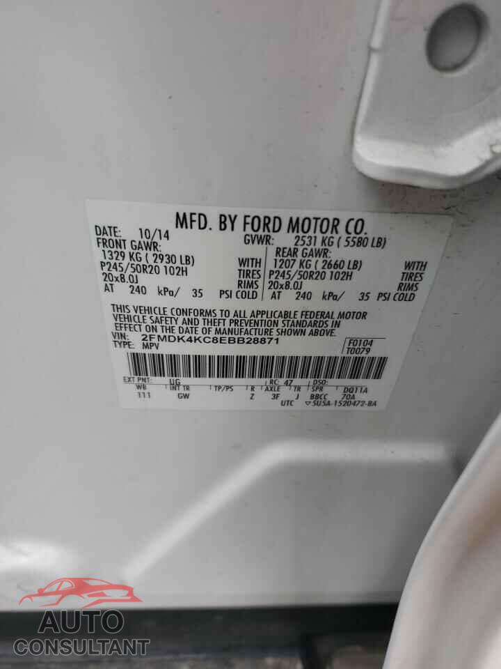 FORD EDGE 2014 - 2FMDK4KC8EBB28871
