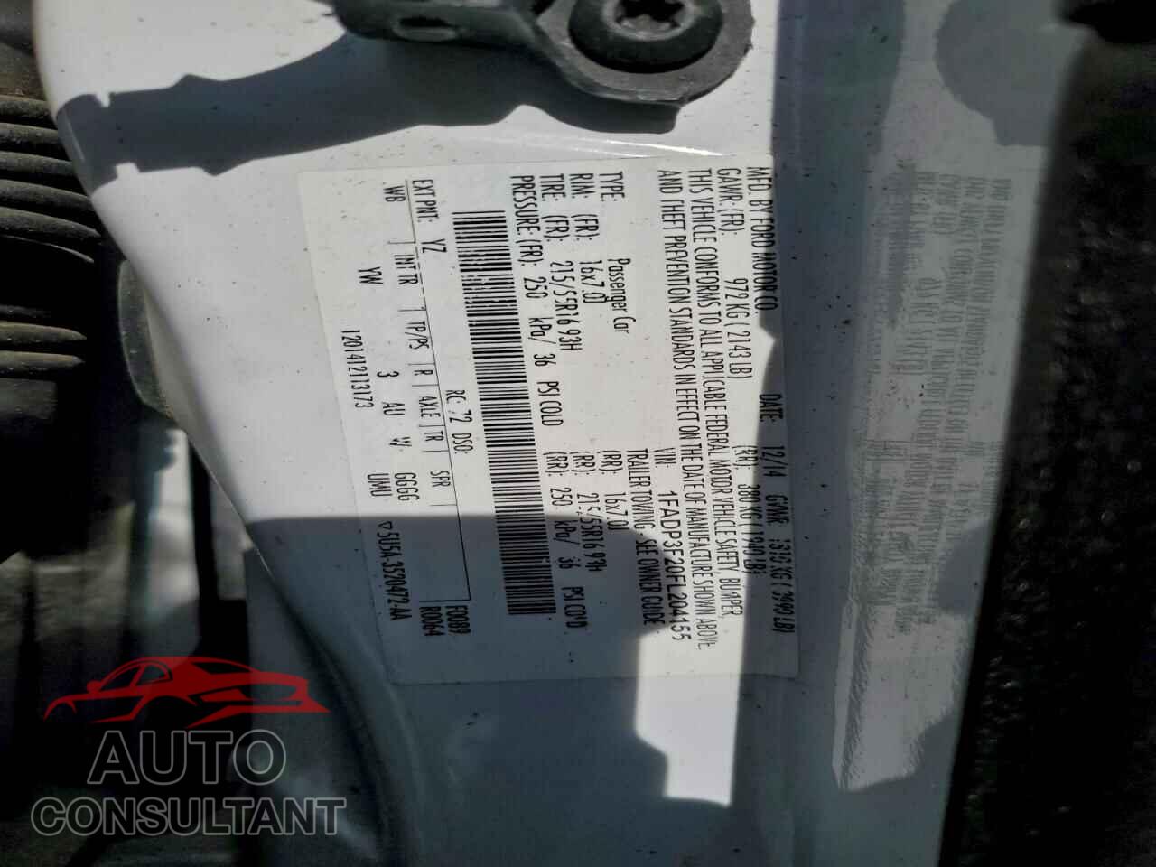 FORD FOCUS 2015 - 1FADP3F20FL204155