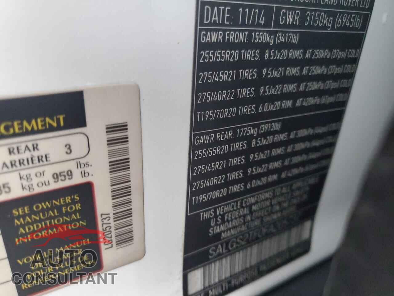 LAND ROVER RANGEROVER 2015 - SALGS2TF0FA205737