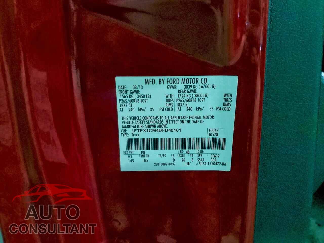 FORD F-150 2013 - 1FTEX1CM4DFD40101