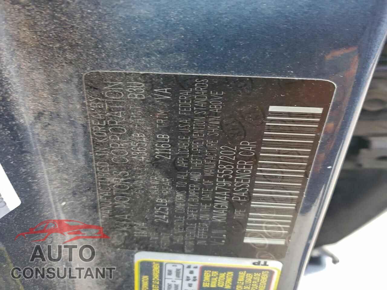 KIA OPTIMA 2015 - KNAGM4A79F5587202