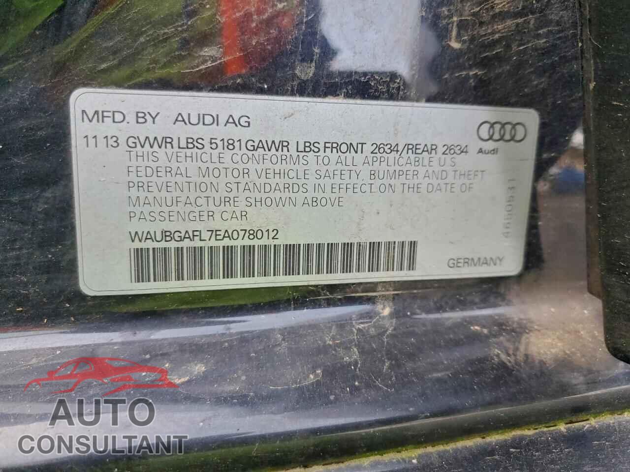 AUDI S4/RS4 2014 - WAUBGAFL7EA078012