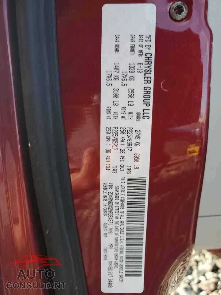 DODGE CARAVAN 2010 - 2D4RN6DX2AR364871