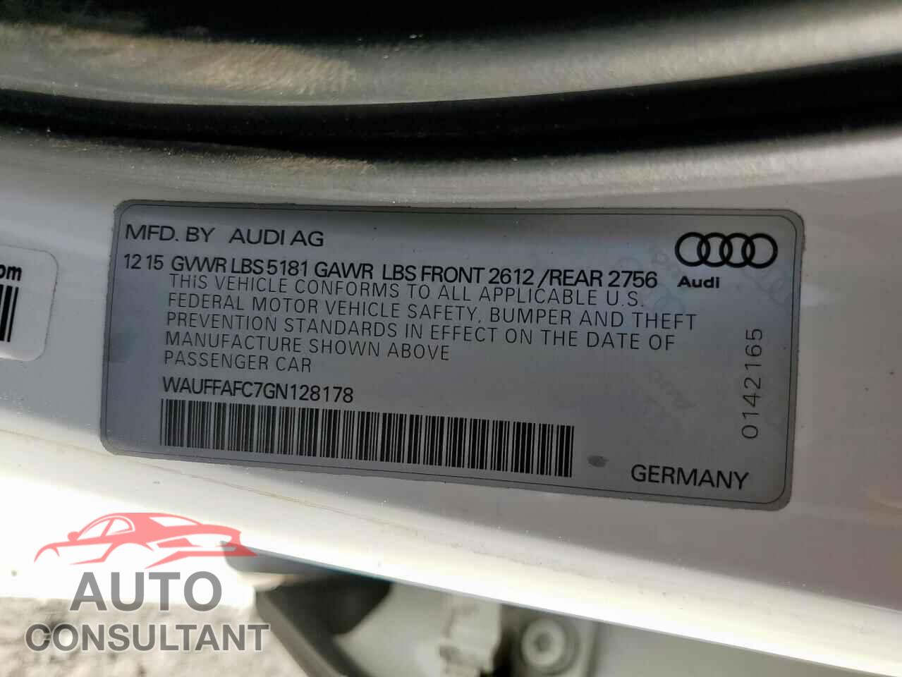 AUDI A6 2016 - WAUFFAFC7GN128178